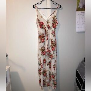 Floral Maxi Romper Dress